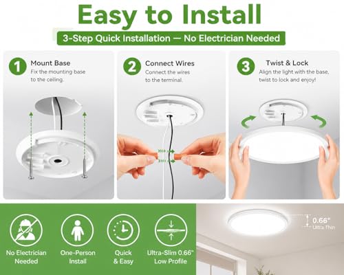 6Pack 12 Inch LED Flush Mount Ceiling Lights (6 Count)