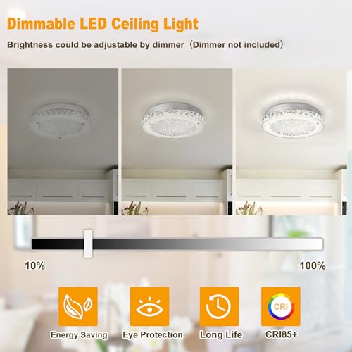 Crystal Ceiling Light Fixture LED Modern Bathroom Ceiling Light Fixtures