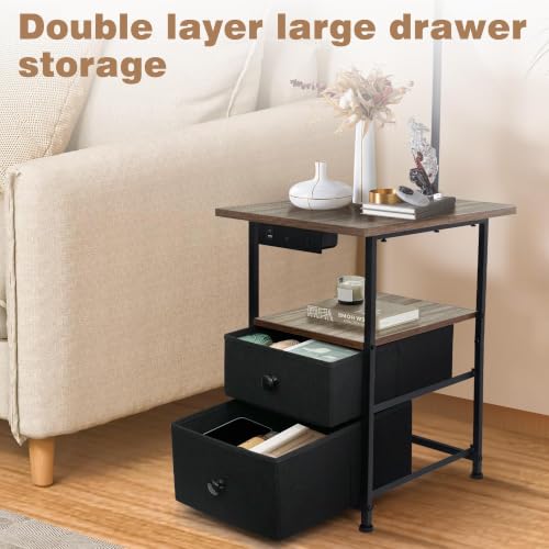 Floor Lamp with Table & 2 Drawers
