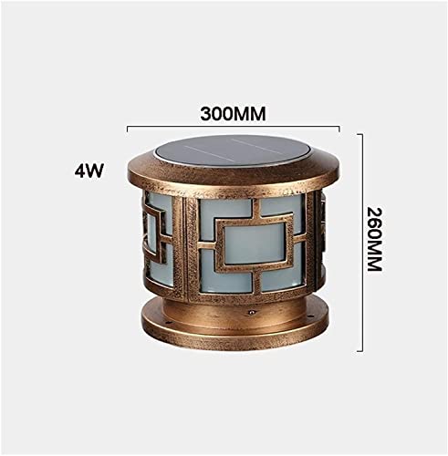Outdoor Post Lights Waterproof Solar Post Light Outdoor Aluminum Pillar Lamp Smart Remote Control Led Column Headlight Glass Light Fixtures Garage Pavilion Courtyard S