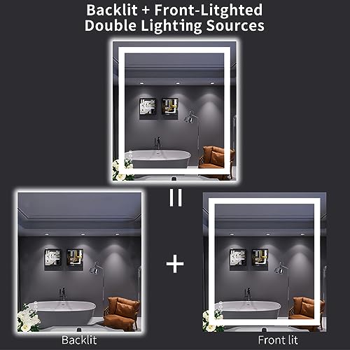 32"X36" LED Bathroom Mirror with Lights