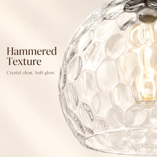 DSMJFU Gold Vintage Hammered Glass Pendant Lights Kitchen Island Set of 2 (2 Count)
