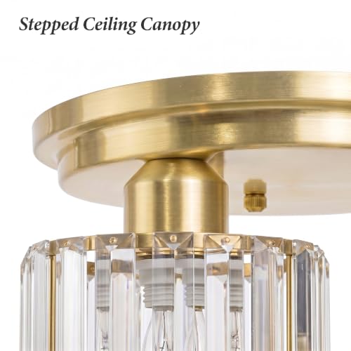13" Crystal Semi Flush Mount Ceiling Light
