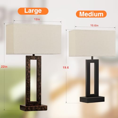 22" Tall Living Room Lamps for Night Stands (2 Count)