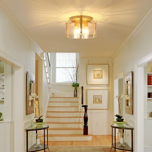Modern Gold Semi Flush Mount Ceiling Light