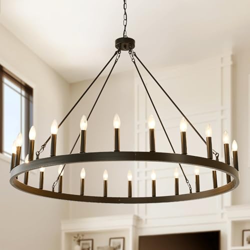 Black Farmhouse Chandelier 24