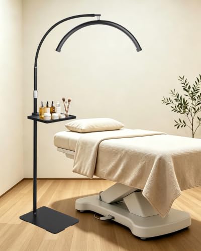 Half Moon LED Floor Light with Tool Tray for Lash Techs