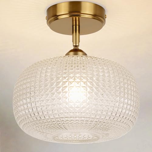 Glass Semi Flush Mount Ceiling Light Fixture