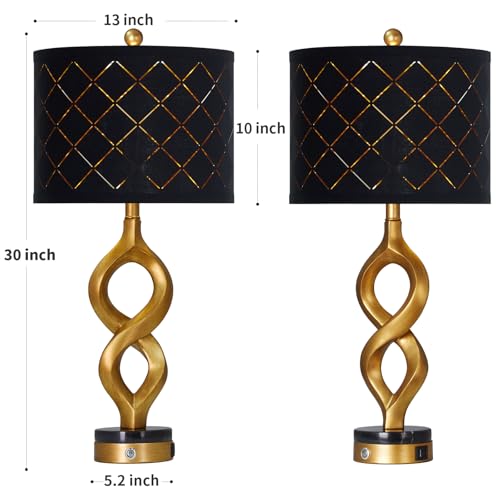 30" Black and Gold Table Lamp for Living Room