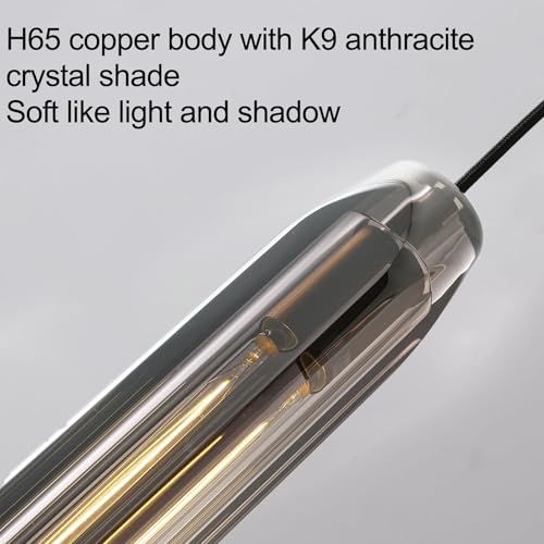 Pendant Lights Kitchen Island Pendant Lights Pendant Light fixtures Kitchen Pendant Light pendent Light 15" Smoke Gray Crystal lampshade Island Pendant Lights for Kitchen