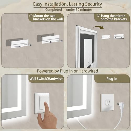 36"x36" LED Bathroom Mirror with Lights