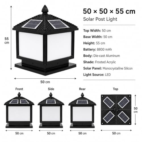 Solar Pier Mount Light