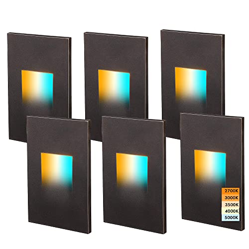 120V Dimmbale 5 Color LED Indoor Outdoor Step Light (6 Count)