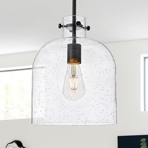 Black Seeded Glass Pendant Light