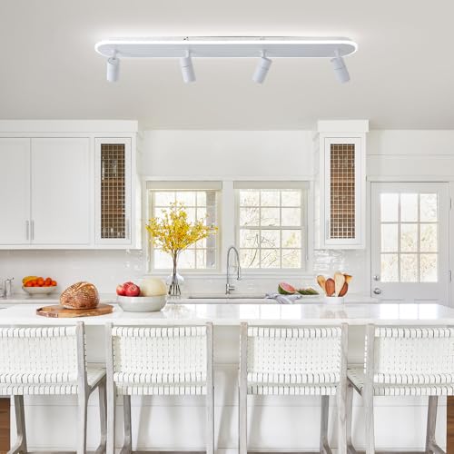 Modern LED Ceiling Light with 4 Spotlights