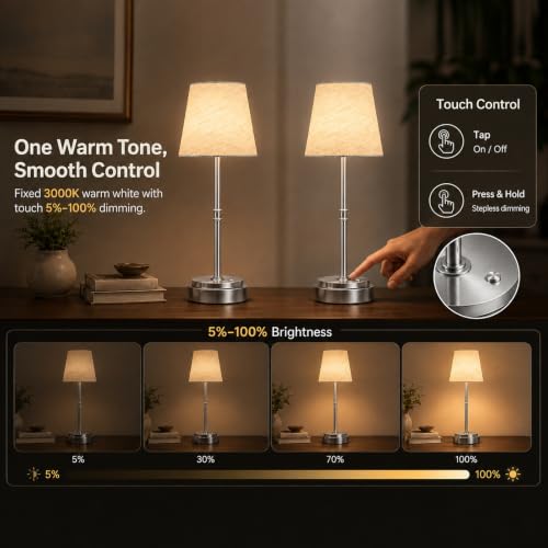 Cordless Table Lamps 2 Pack (2 Count)
