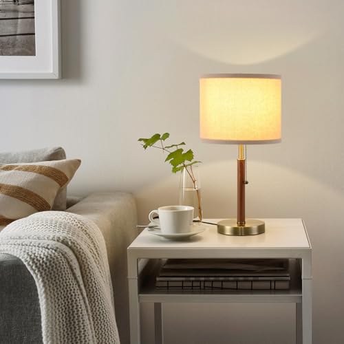 Table Lamp Set of 2 Modern Bedside Buffet Table Lamp with Pull Chain (2 Count)