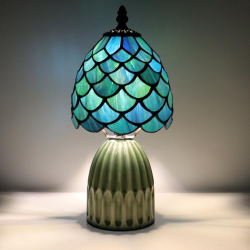 Tiffany Stained Glass Mushroom Table Lamp 12.5 Inch
