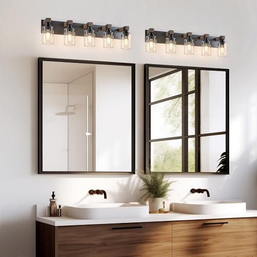 Farmhouse 5 Light Bathroom Vanity Light Fixtures