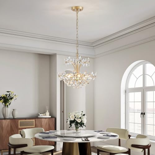 Crystal Chandelier Pendant Flushmount Ceiling Light Modern Lighting Fixture for Bedroom Hallway Bar Kitchen Bathroom