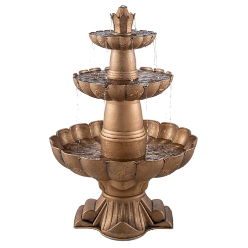 48.8" 3 Tier Freestanding Water Fountain Outdoor Garden