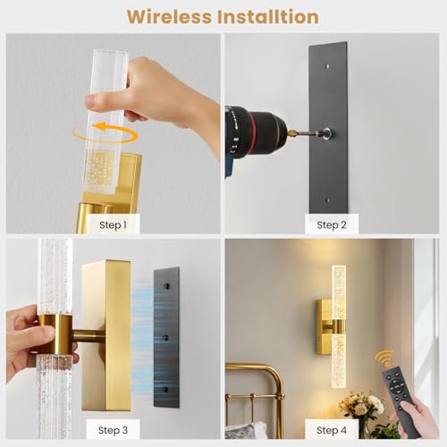 Battery Operated Wall Sconces Set of 2