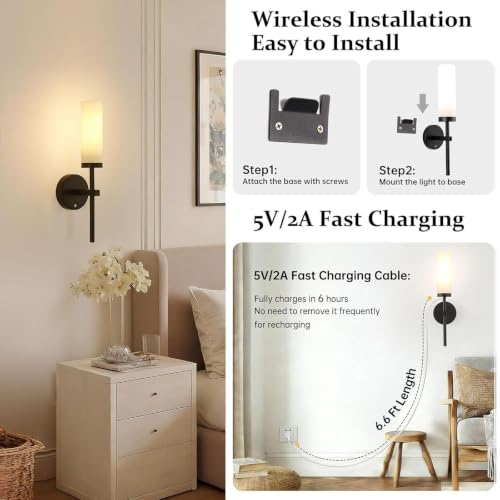 Battery Operated Wall Sconces Set of 2 (2 Count)