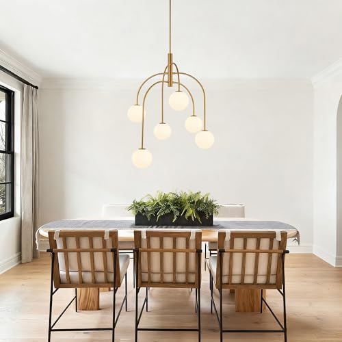 6 Lights Mid Century Modern Chandelier