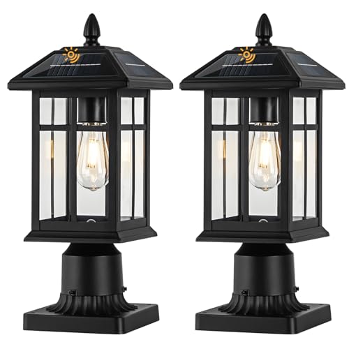 Solar Post Lights 2 Pack Outdoor Lamp Post Solar Light (2 Count)