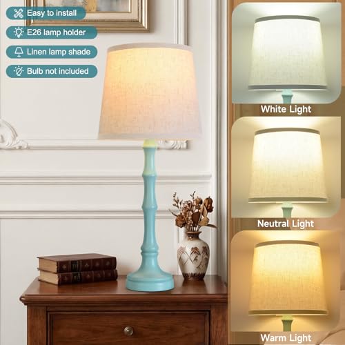 Lamps Set of 2 Modern Farmhouse Table Lamp Bedside Reading Lamps Living Room End Tables Set Lamps for Night Stands Bedroom Night Lamp (2 Count)