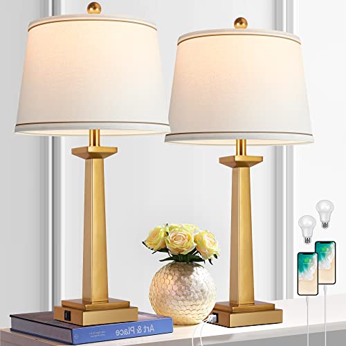29" Gold Table Lamps for Living Room Set of 2 (2 Count)
