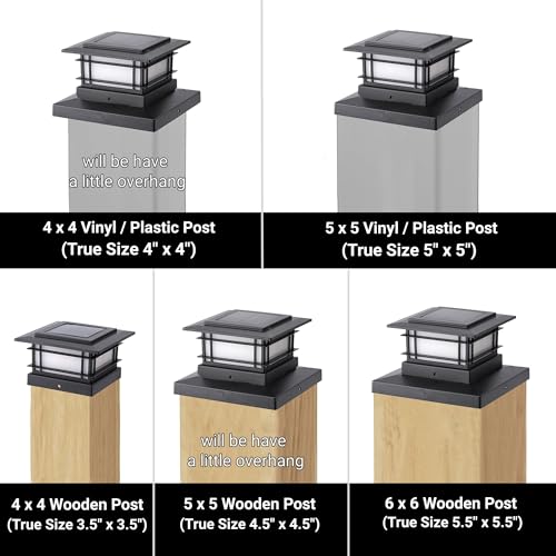 8 Pack Solar Post Cap Lights Outdoor with Flickering Flame Light (8 Count)