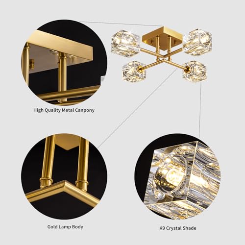 Gold Modern Sputnik Chandelier Ceiling Light Fixtures