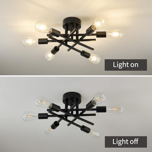 Semi Flush Mount Motion Sensor Ceiling Light Fixture