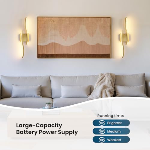 Gold Battery Operated Wall Sconces (2 Count)