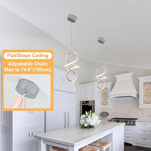 Spiral Modern LED Pendant Lights Kitchen Island