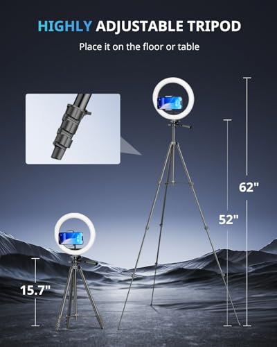 12" RGB Ring Light with 50" Tripod Stand & Phone Holder