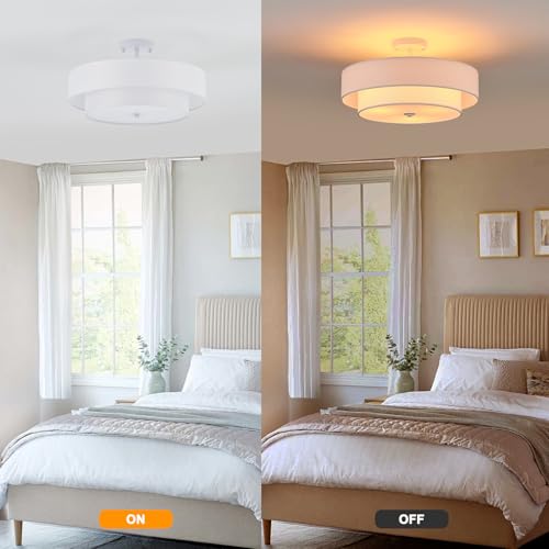 18" White Semi Flush Mount Ceiling Light