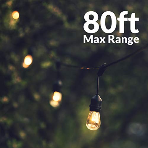 RS-NA-265W Wireless Outdoor LED String Light Dimmer Control Outlet | 265 Max Watts | 100ft Remote Range | ETL Listed, Black