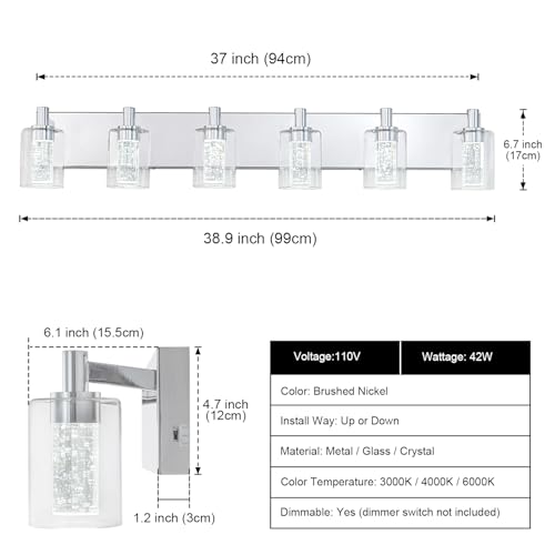 Vanity Light with 3 Color Modes (6 Count)
