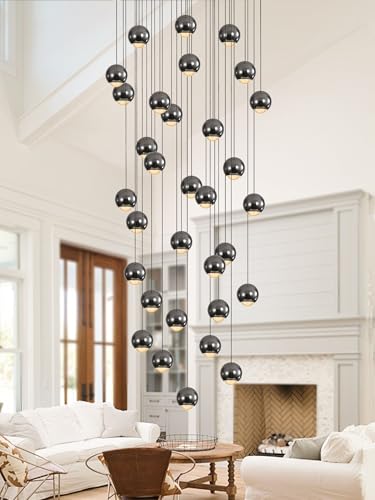 Modern Chandeliers for High Ceiling LED Dimmable Globe Chandeliers Large Pendant Light for Entrance Hallway Foyer Staircase