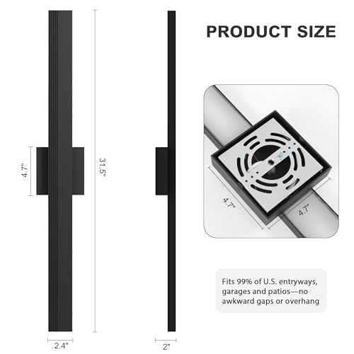 Aluminum 32 in Long Outdoor Wall Light Fixture