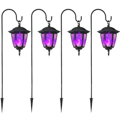 4 Pack Solar Halloween Flame Hanging Lights Outdoor (16 Count)