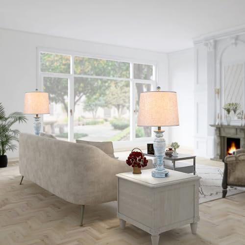 27.7” Farmhouse Table Lamps for Living Room (2 Count)