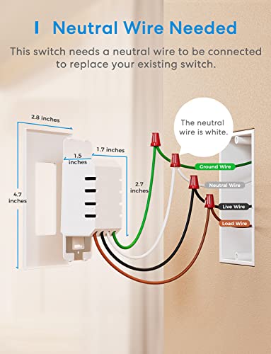 Smart Dimmer Switch Single Pole (4 Count)