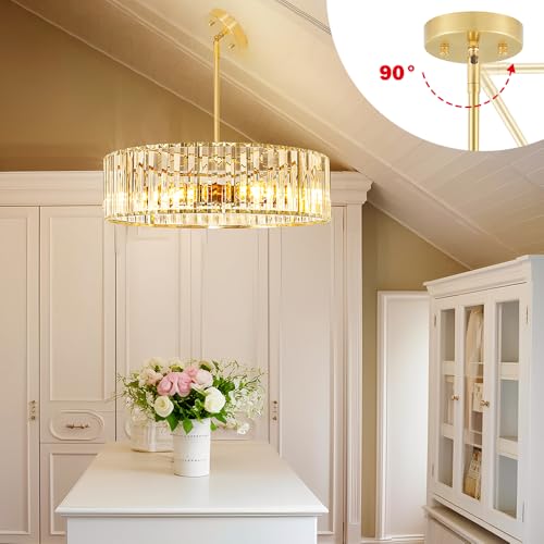 Gold Crystal Chandelier for Dining Room