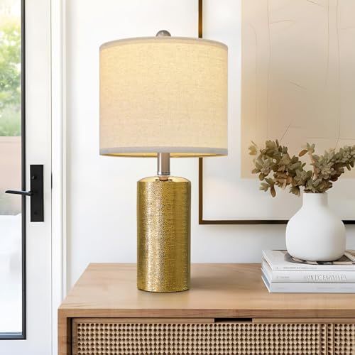 Small Table Lamps 20.25" Bedside Lamps Gold Table Lamp for Living Room