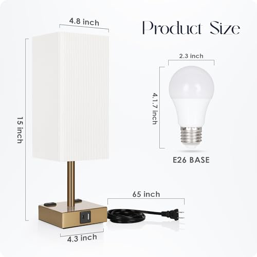 Bedside Lamp with USB Ports