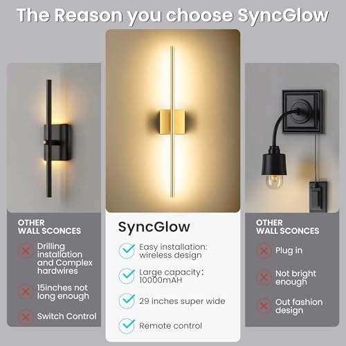 10000mAh Battery Operated Wall Sconces Set of 2 (2 Count)