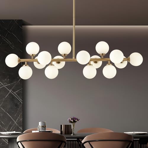 Gold Mid Century Modern Sputnik Chandeliers for Dining Room Light Fixture
